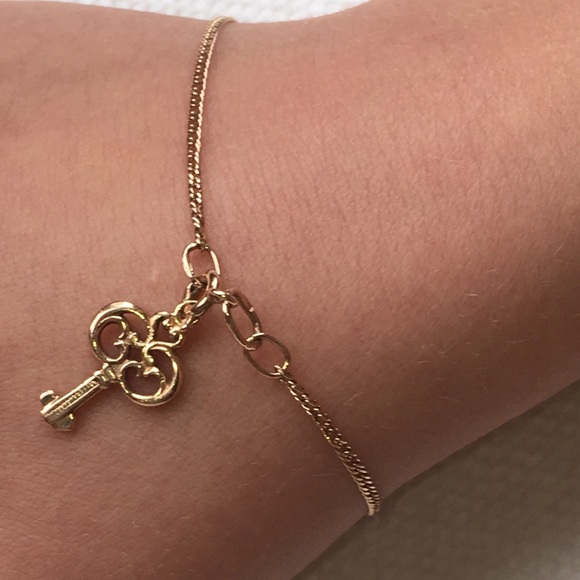 Jewelry - 585 Euro 14K Rose Gold Key Charm Bracelet 14KT ❤️